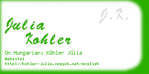 julia kohler business card