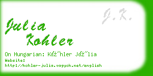julia kohler business card